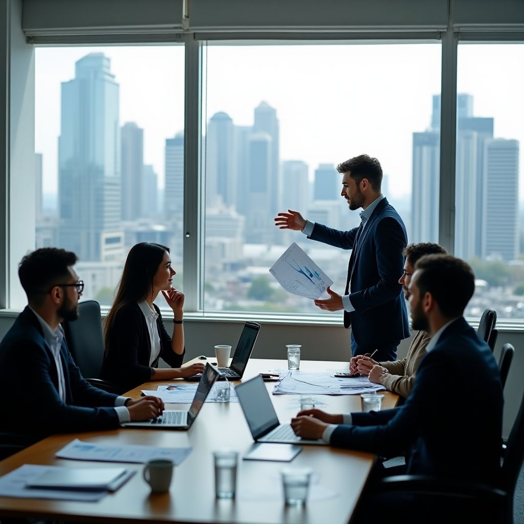Equipo de consultores profesionales en reunión